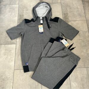 NEW NIKE MLB LA Dodgers dry flux performance hoodie jogger set gray black M